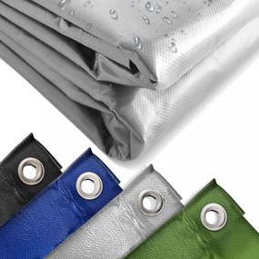 JAGO Prelata 650 g/m², cu ochiuri de aluminiu, gri, 5 x 8 m