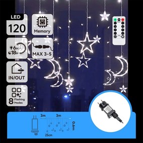 Aigostar - Ghirlandă LED de Crăciun pentru exterior 120xLED/6W/230V/8 funcții 3x0,6m IP44 alb receDO
