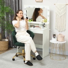 Vinsetto Scaun de birou, scaun de birou ergonomic reglabil în înălțime, scaun pivotant, picior din oțel, verde | Aosom Romania