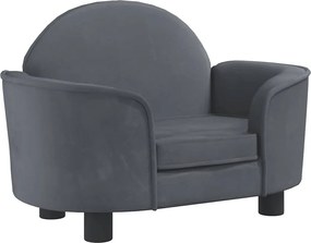 vidaXL Pat de câini, gri închis, 66x40x45 cm, catifea