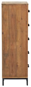 Dulap cu sertare, 42x35x110 cm, lemn masiv de pin reciclat 1, Maro