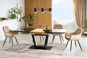Scaun de masa catifea Verde / Negru CHERRY VELVET
