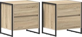 vidaXL Noptieră cu sertar 2 pcs Sonoma 50 x 39.5 x 50 cm Lemn compozit