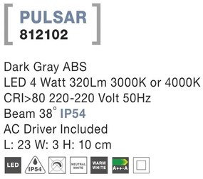 Spot LED ambiental de exterior IP54 PULSAR NVL-812102