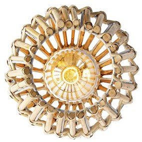 Plafoniera rustica din bambus si alb - Canna Capsule