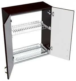 Corp superior 60 cu 2 usi cu scurgator de vase Zebra MDF mustata wenge