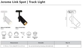 Accesoriu, Spot directionabil Jerome negru, pentru sina Nordlux Link