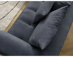 Colțar albastru închis cu tapițerie din chenille (cu colț pe partea stângă/în formă de ”L”) Whesley – Bobochic Paris