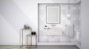 Oglinda reversibila dreptunghiulara LED Dubiel Vitrum Logan Black 75x120 cm