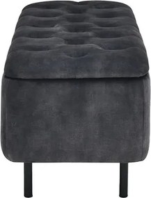 Bancheta cu spatiu de depozitare Catifea Gri, EN VOGUE 120cm