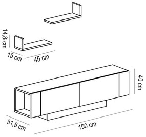Mobilier living Enrico (Alb) . 1102091