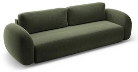 Canapea verde extensibilă/cu spațiu de depozitare cu tapițerie din chenille 262 cm Tonale – Cosmopolitan Design