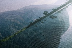Tablou sceneria pictată a râului montan