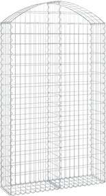 vidaXL Coș gabion arcuit, 100x30x160/180 cm, fier galvanizat