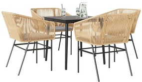 vidaXL Set mobilier de grădină cu perne 5 piese maro sticlă polirattan