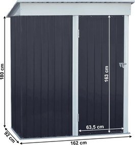 Depozit grădină pentru scule din tablă, antracit / alb, 1,6x0,9 m, NELON