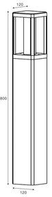 Stalp Exterior inaltime 80cm, Protectie IP65, LED URBAN