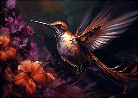 Tablou pe sticlă - Colibri (70x50 cm)