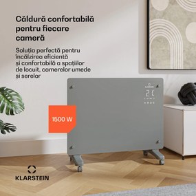 Klarstein Bansin Crystal Smart Kovektor 1500, 1500 W, Aplicație, 5- 50 °C, Afișaj LED, Ecran tactil