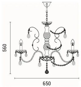 Lustră pe lanț 6xE14/15W/230V
