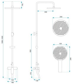 Set dus REA DROP auriu periat