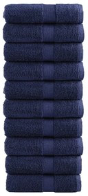 vidaXL Prosoape de baie premium SOLUND, 10 buc., bleumarin, 30 x 30 cm, 600 g/m²