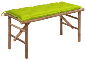 vidaXL Bancă de grădină pliabilă cu pernă, 118 cm, bambus