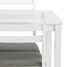 Set de masă de sufragerie și 4 scaune EMILY alb