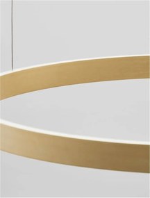 Lustra LED design circular cu iluminat sus si jos ELOWEN auriu, diametru 80cm