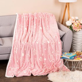 Pătură luminoasă din blăniță 4Home Heart, 150 x 200 cm