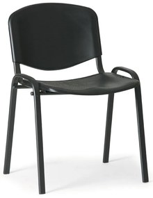 Scaun din plastic ISO - picioare negre, negru