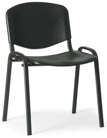 Scaun din plastic ISO - picioare negre, negru