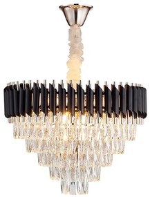 Candelabru Cristal, Raven 50cm Negru cu Auriu