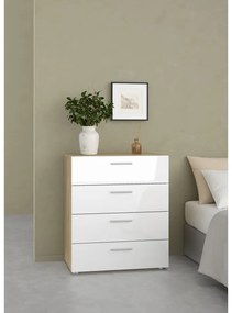 Comodă Pedro, stejar sonoma / alb lucios