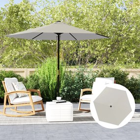Outsunny Înveliș de Schimb pentru Umbrelă cu Orificii de Aerisire, Ø300 cm, Alb Crem | Aosom Romania