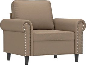 vidaXL Canapea de o persoană, cappuccino, 60 cm, piele ecologică
