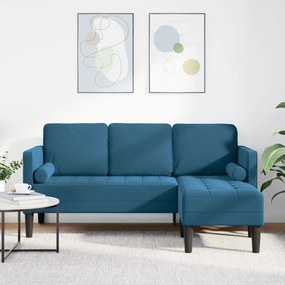 vidaXL Set de canapea 2 pcs albastru 173 x 131 x 67 cm Catifea