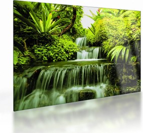Tablou pe sticlă - Cascade indoneziene (70x50 cm)