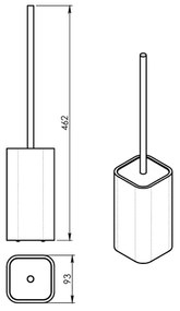 Perie de toaletă autoportantă Gedy NINFEA negru/bambus