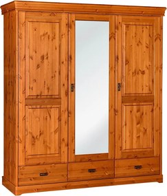 Dulap lemn masiv natur Florence, 193 × 62 × 218 cm