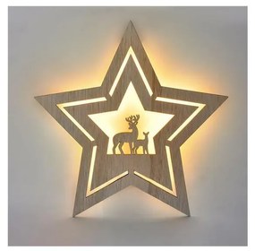 Decorațiune LED de Crăciun LED/2xAA lemn stea Solight 1V261