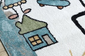 Covor FUN Hop pentru copii, şotron, animale, albastru