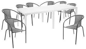 Set de mobilier de grădină XXL pentru 8 persoane cu scaune Herkules Antracit - alb