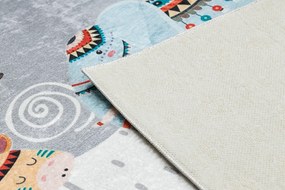 BAMBINO 2160 covor lavabil Sat indian, animale pentru copii anti-alunecare gri - SECUNDAR-COTATI PRODUSUL
