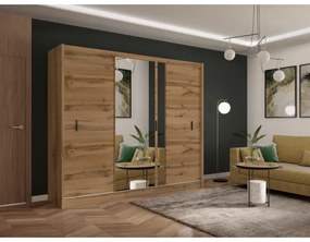 Dulap cu oglindă SABRINA 250x215 cm, stejar woltan