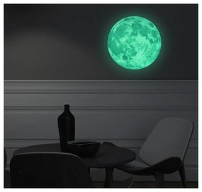 Autocolant fosforescent Ambiance Real Moon, ⌀ 30 cm
