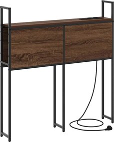 vidaXL Tăblie de Depozitare cu Stație de Încărcare cu raft Stejar brun