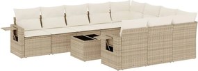 vidaXL Set canapele de grădină cu perne, 11 piese, bej, poliratan