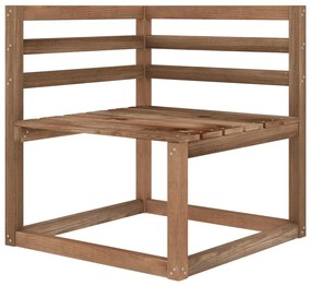 Set mobilier de gradina, 5 piese, maro, lemn de pin tratat Colt + 2x mijloc + 2x suport pentru picioare, 1