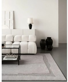 Covor gri din lână 133x190 cm Morphic Rocca – Agnella